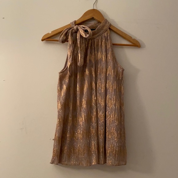 INC | Tie neck Metallic shimmer Halter Top - Picture 5 of 15